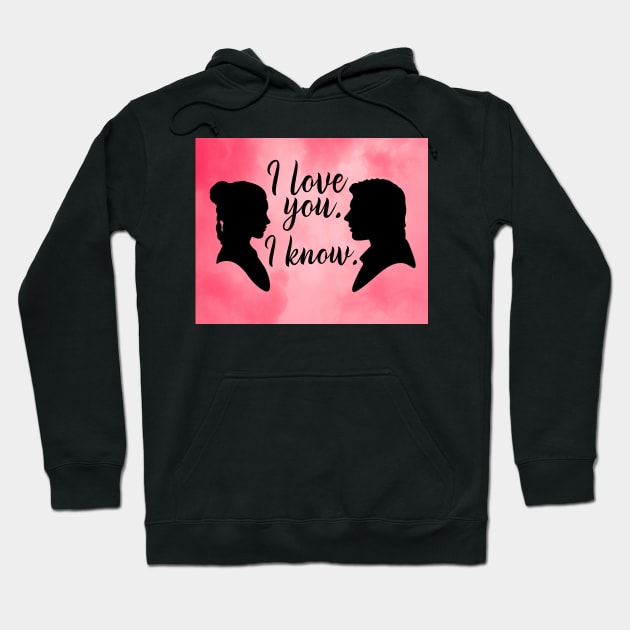 Pink Han and Leia I love you. Hoodie by baranskini